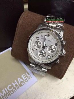 michael kors runway 2016 edition stainless watch in silvertonewhite face, -- Watches Metro Manila, Philippines