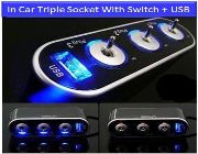 USB port 3 Way Car *****ette Lighter Socket Splitter Car Charger Power Adapter USB Port Plug Independent Switch with LED 12V -- Lights & HID -- Marikina, Philippines
