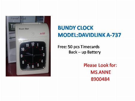 Bundy Clock M:A-737 -- Distributors Metro Manila, Philippines