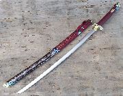 43" RED Katana Samurai Sword DRAGON TSUBA Stainless Steel w/ Sheath Collectible -- Combat Sports -- Metro Manila, Philippines