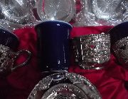 Blue Tea Cups set with metal frame and saucer -- Everything Else -- Marikina, Philippines