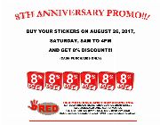 anniversary,promo,vinyl sticker,materials vinyls,mandaluyong,red materials ,reflective,laminating,x-film,metallic colors -- Distributors -- Mandaluyong, Philippines