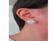 Natural Diamond,Diamond Earrings,Rose Cut Diamond,White Gold Earrings -- Jewelry -- Pampanga, Philippines