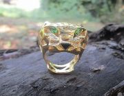 Natural Emerald Gemstones,Yellow Gold Ring,Panther Gold Ring,Inspired Ring -- Jewelry -- Pampanga, Philippines
