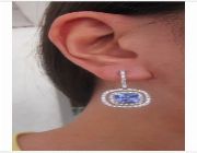 Natural Diamond,Tanzanite Earrings,Dangling Earrings,White Gold Dangling Earrings -- Jewelry -- Pampanga, Philippines