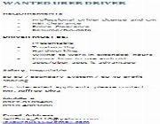 Driver (Uber) -- Other Jobs -- Metro Manila, Philippines