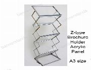 Z-Type Brochure Holder Magazine Rack Stand Aluminum Acrylic A3 A4 Double -- Office Furniture -- Quezon City, Philippines