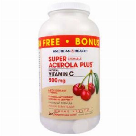 American Health, Super Chewable Acerola Plus, Natural Berry Flavor, 500 mg, 300 Chewable Wafers -- Nutrition & Food Supplement Metro Manila, Philippines