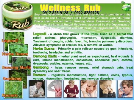 rub, wellness rub, cf wellness rub, headache, muscle pain, lagundi, herba buena, rosemary, sambong, alternative medicine -- Natural & Herbal Medicine -- Metro Manila, Philippines