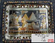 Egyptian brass hand painted wall decor plate cut out 2ND HAND -- Metal Wood and Glass Rare -- Rizal, Philippines