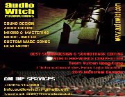 film music, sound track, movie score, film score, audio editing, sound design, sound effects, music recording -- Advertising Services -- Metro Manila, Philippines