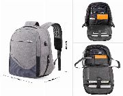 Laptop Backpack, Sosoon Business Bags with USB Charging Port Anti-Theft Water Resistant Polyester School Bookbag for College Travel Backpack for 15.6-Inch Laptop and Notebook, Gray -- Laptop Accessories -- Pasig, Philippines