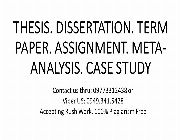 Research Thesis Assignment -- Writing & Research -- Metro Manila, Philippines