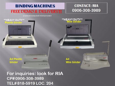 binder, comb binder, plastic binder, wire binder, thermal binder, double loop binder -- Office Equipment -- Makati, Philippines