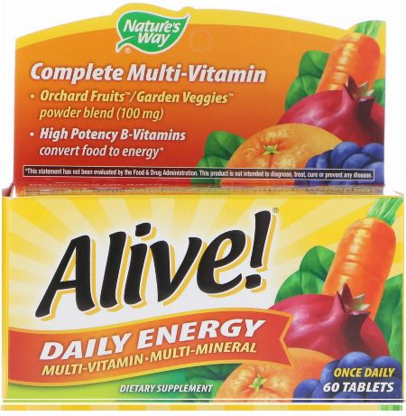 Natures Way, Alive!, Daily Energy, Multivitamin-Multimineral, 60 Tablets -- Nutrition & Food Supplement Metro Manila, Philippines