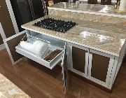 decorative kitchen counters peninsulas islands tile granite synthetic granite -- Home Construction -- Binan, Philippines