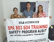 spa, spa training, so3, so3 training, dole accredited spa training, dole accredited training, dole safety officer 3 training, safety officer 3, advanced osh training, safety program audit training,face to face training -- Seminars & Workshops -- Quezon City, Philippines