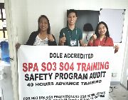 spa, spa training, so3, so3 training, dole accredited spa training, dole accredited training, dole safety officer 3 training, safety officer 3, advanced osh training, safety program audit training -- Seminars & Workshops -- Quezon City, Philippines