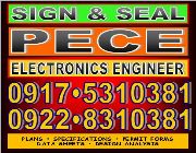SIGN AND SEAL - ENGINEER - SANITARY PLUMBING CIVIL MECHANICAL PME ELECTRICAL PEE ELECTRONICS PECE FIRE PROTECTION ENVIRONMENTAL - CONSULTANT - BUILDING, RENOVATION, DENR, LLDA, DISCHARGE, BUSINESS AND OTHER PERMITS --  -- , Philippines