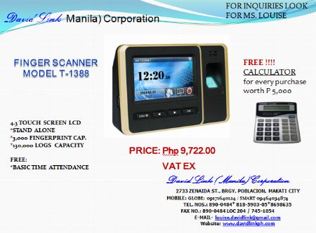 FINGERPRINTS  FINGERSCANNER -- Office Equipment -- Makati, Philippines