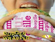 burger wrapper, food wrappers, greaseproof, tray liners, placemat, basket liner, sandwich wrapper, customized burger wrapper, custom-printed burger wrappers, printed burger wrappers -- Food & Related Products -- Metro Manila, Philippines