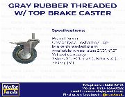 Gray Rubber Threaded Swivel With Top Brake Caster - 2",3",4",5", Nare Tools Inc, Sonic -- Everything Else -- Metro Manila, Philippines