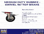 Medium Duty Rubber Swivel W/ Top Brake Caster - 4",5",6", Nare Tools, Sonic -- Everything Else -- Metro Manila, Philippines