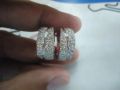 14k white gold full pave with diamonds rectangular creo earrings album code, -- Jewelry -- Rizal, Philippines