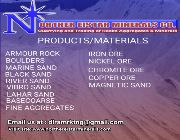 Aggregates Armour rock/Boulders/Vibro sand/Lahar sand/Top Soil/Marine Sand/River Sand/Black Sand/Minerals Iron Ore Nickel Ore Chromite ore copper ore -- Import & Export -- Zambales, Philippines