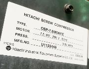 Hitachi, Screw, Compressor, 7.5kw, 10hp, 2000 Series, from Japan -- Everything Else -- Valenzuela, Philippines