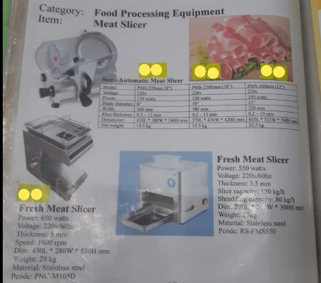 ELECTRIC Fresh Meat Slicer Slicing Machine MACHINES for Samgyupsal Restaurants, Tapa,  etc.  Semi AUTOMATIC Model PMS-220=35K, PMS-250=38K, PMS-300=53k, PNC-M105D=55K. -- Everything Else Metro Manila, Philippines