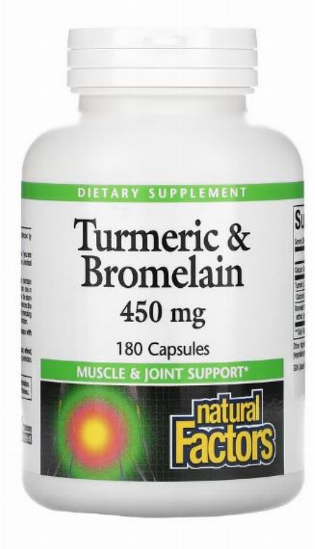 Natural Factors, Turmeric & Bromelain, 450 mg, 180 Capsules -- Nutrition & Food Supplement Metro Manila, Philippines