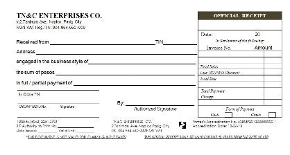 official receipt sales invoce bir accredited printing press