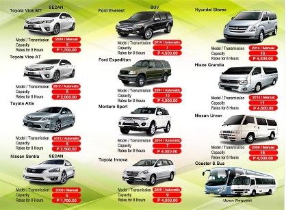 Cheapest Car Rental Rates In The Philippines Vehicle Rentals Makati Philippines Ectravel