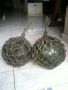antique pair round green glass floaters, glass floaters, round glass floaters, green glass floaters, -- Antiques -- San Juan, Philippines