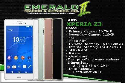 sony xperia z3 d6653, -- Mobile Phones Zambales, Philippines
