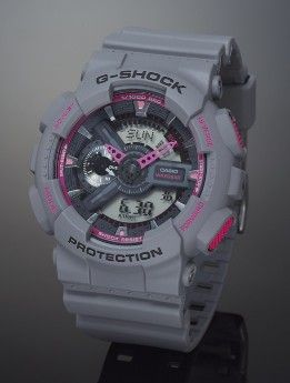 casio g shock ga110ts 8a4 anti magnetic matte light grey neon pink xl, -- Watches Metro Manila, Philippines